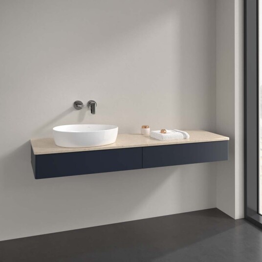 Villeroy & Boch Antao Servantskap med 2 skuffer 160x50x19 cm u/lys Blå Matt/Crème