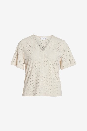 Vila Bluse viDelaia V neck S/S Beige Vila Bluse viDelaia V neck S/S Beige