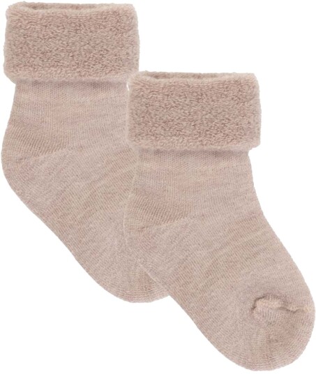 Joha terrysokker i ull til baby, Beige mel. (15/18) 15/18