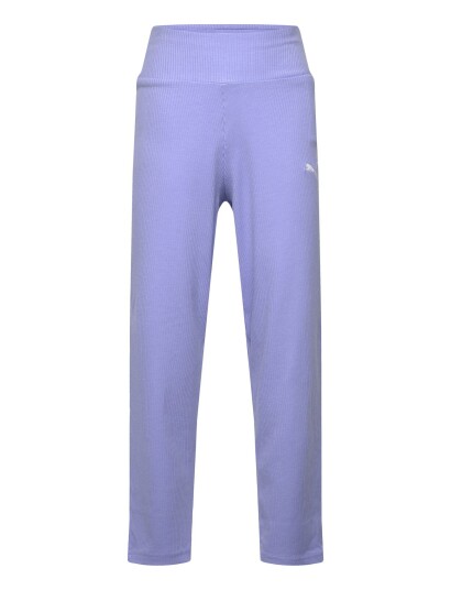 PUMA Ess Elevated High Waist Straight Leg Rib Pants G   Purple   152