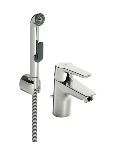 Oras Saga bathroom faucet with shower chrome