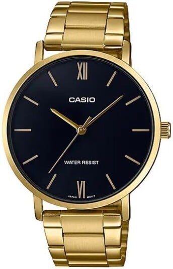 Casio Herreklokke MTP VT01G 1BUDF Classic Sort/Gulltonet stål Ø40 mm