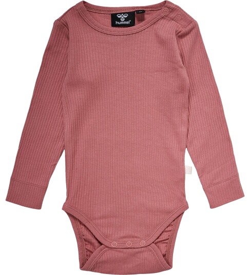 Hummel Body I/e Rib hmlRene Dusty Rose Hummel 1½ år 86 Langermet Body Rosa