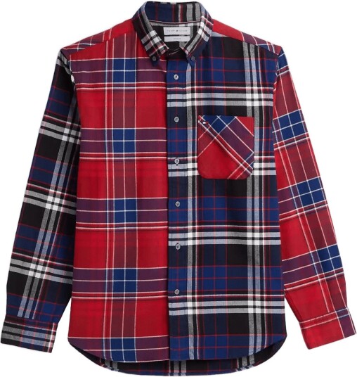 Tommy Hilfiger Flannel Blocking Cf Shirt Red M