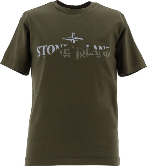 Stone Island T skjorte Militær Green m. Trykk Stone Island 8 år 128 T skjorte Grønn