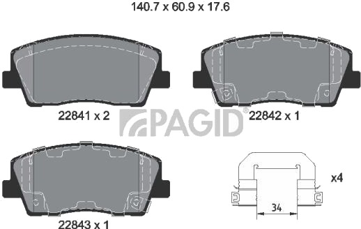 PAGID T2803N Bremseklosser PAGID T2803N Bremseklosser