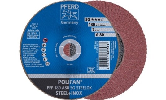 Pferd Lamellskive PFF 180 A 80 SG Steelox 180mm 8500 rpm 10 stk