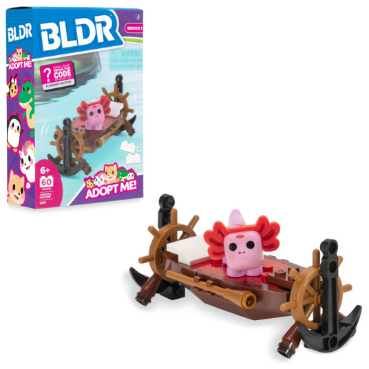 BLDR Byggesett S1 Adopt Me! 60 Deler Axolotl Med Båt Seng