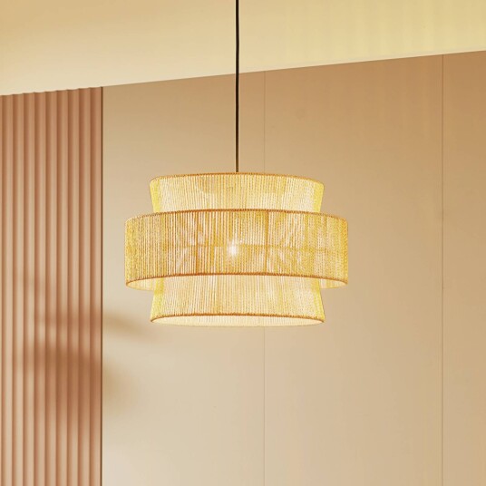 Lindby hengelampe Anuva natur papir Ø 45 cm
