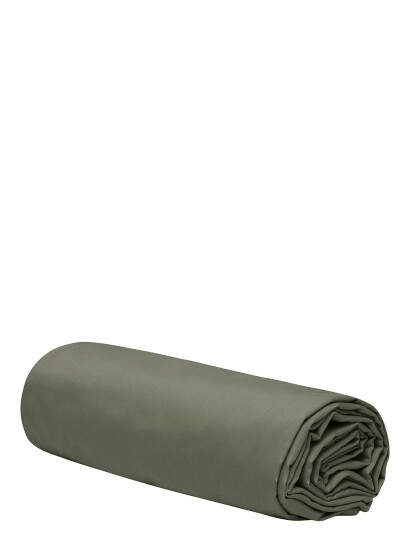 Høie of Scandinavia Harmoni Stonewashed Sateen Formfitted Sheet - Green - 180X200X30CM