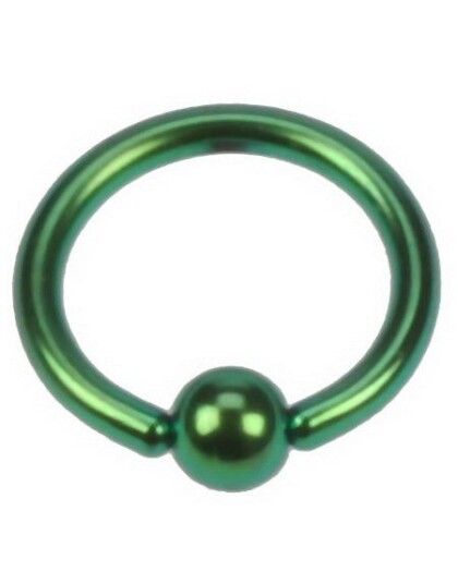 Utgått Metallic Grønn Ball Closure Ring Piercing 8 x 12 mm med 3 mm kule
