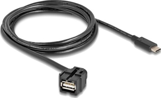 Delock Usb-Kabel 24 Pin Usb-C Hann Angled Til Usb Hunn Usb 2.0 1.5 M Svart
