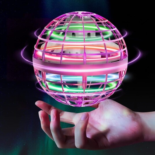 Hover Orb flygende ball med RGB lys - Ø9,5 cm, lilla, perfekt for barn og barnlige sjeler
