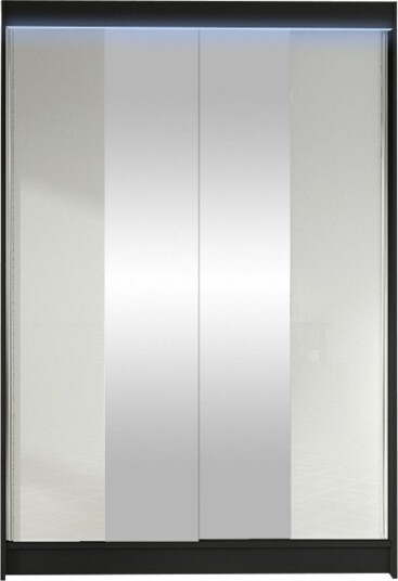 Liverpool Garderobe Med Speil 120x200 cm - Svart Og Hvitt