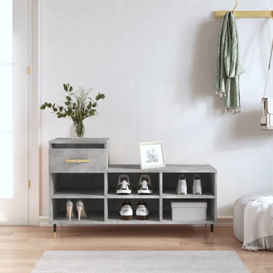 Skoskap betonggrå 102x36x60 cm konstruert tre 8721012113992
