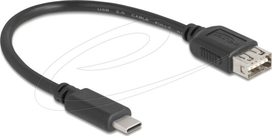 Delock Usb-Kabel Usb-C Hann Til Usb Hunn Reversibel Usb 2.0 3 A 20 Cm Easy Usb Svart
