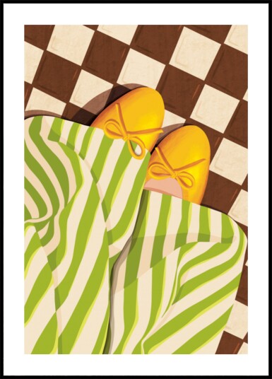 Cozy Striped Feet Plakat / 50x70