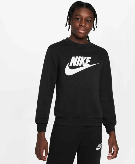 Nike Genser Nsw Club Fleece Svart/hvit Barn størrelse M: 137 147 cm