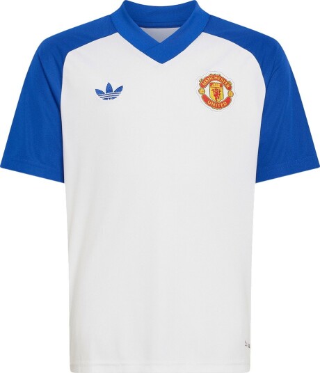 Manchester United Trenings T Skjorte Pre Match Hvit/Blå Barn adidas størrelse 164 cm Manchester United Trenings T Skjorte Pre Match Hvit/Blå Barn adidas størrelse 164 cm