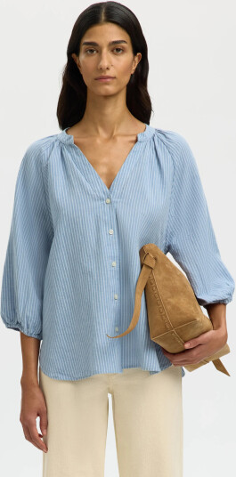 Selected Slfcleo Alberta Linen Blend Shirt Noos Blue 38