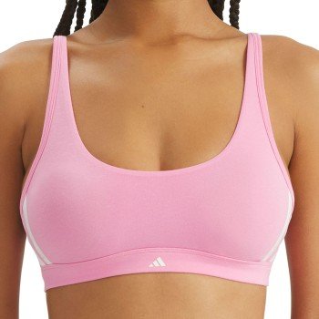 adidas BH Sport Active Essentials 3 Stripes Bralette Rosa bomull Large Dame