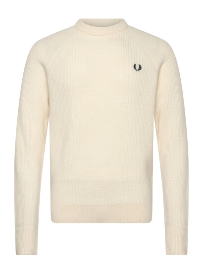 Fred Perry Lambswool Raglan Jmpr - Cream - XXL