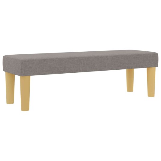 Sengebunn med madrass og benk Taupe 120x200 cm Stoff