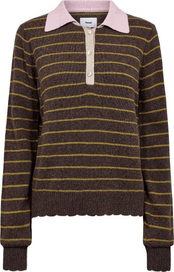 Nümph Nulucinda Stripe Pullover Brown L