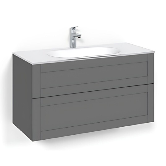Macro Design Crown Frame Servantskap 2-skuff - med Glasservant Antrasitt / 100cm Glass Edge Hvit Macro Design Crown Frame Servantskap 2-skuff - med Glasservant Antrasitt / 100cm Glass Edge Hvit