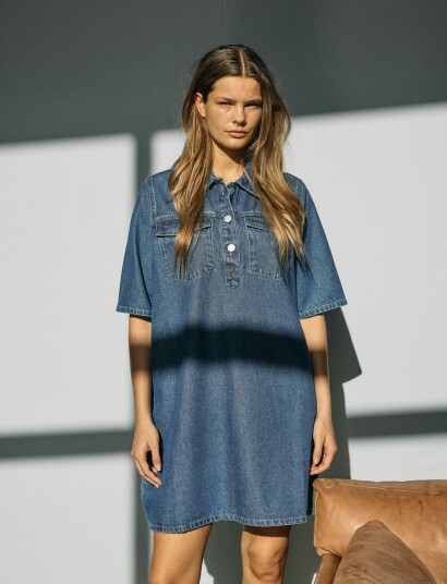 NOISY MAY Nmindie S/S Short Dress Az426Mb Noos Blue M