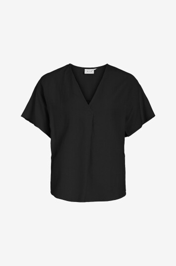 Vila - Topp viPrisilla V-neck S/S Top - Svart