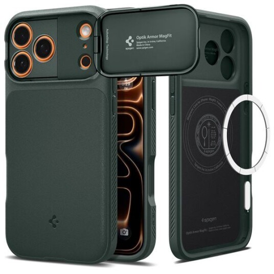 Spigen Optik Armor MagSafe Mobildeksel i Abyss Green for iPhone 17 Pro Spigen Optik Armor MagSafe Mobildeksel i Abyss Green for iPhone 17 Pro