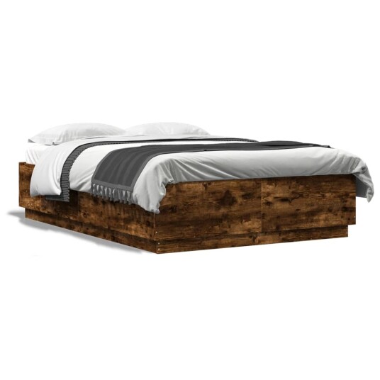 Sengeramme røkt eik 150x200 cm konstruert tre 8721012274341