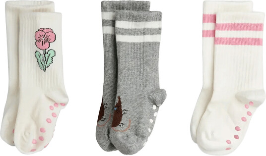 Mini Rodini Elephant Shrew 3 Pack Anti Slip Socks Multi/patterned 32/35