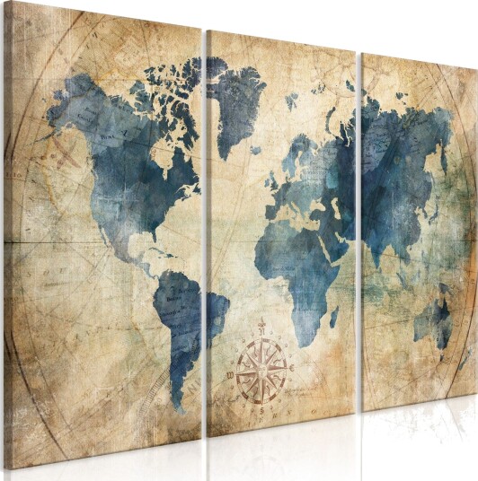 Bilde Retro Map 3 Parts 90x60 Artgeist sp. z o. o.