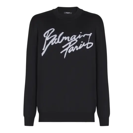 Balmain Herre Strikkevarer Svart L Balmain Herre Strikkevarer Svart L