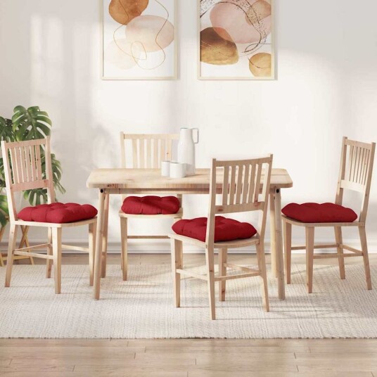 Seteputer 4 pcs Rød 40 x 40 x 12 cm stoff