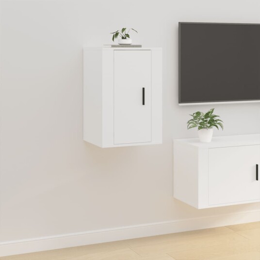vidaXL Vegghengt TV-benk hvit 40x34,5x60 cm 8720845667658