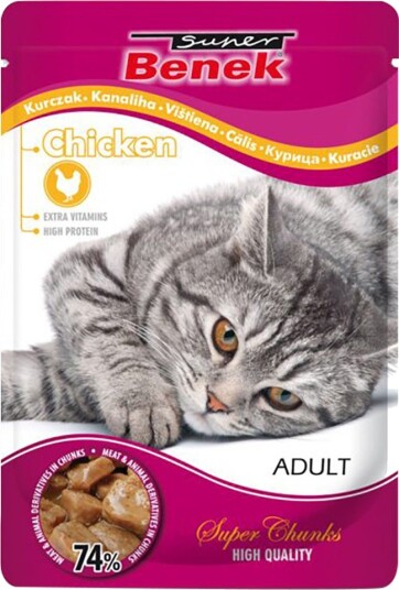Benek Våtfôr Super Super Chunks I Saus Kylling 48 X 100 G