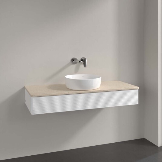 Villeroy & Boch Antao Servantskap med 1 skuff 120x50x19 cm m/lys Hvit Matt/Crème