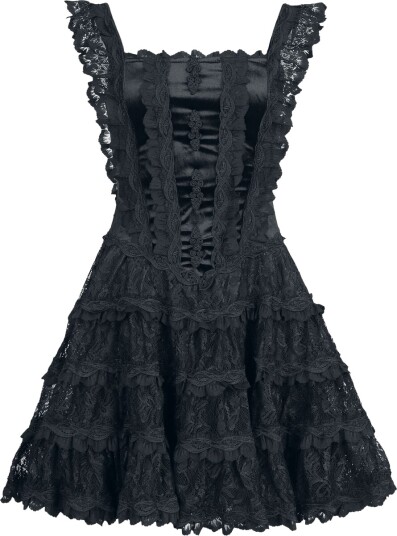 Sinister Gothic Goth Kort kjole Gotisk Kjole S til XXL Damer svart