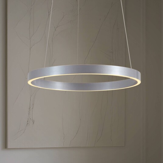 Pendellampe Yonam Lucande dimbar Aluminium / grå / sink Stue / spisestue Metall Moderne