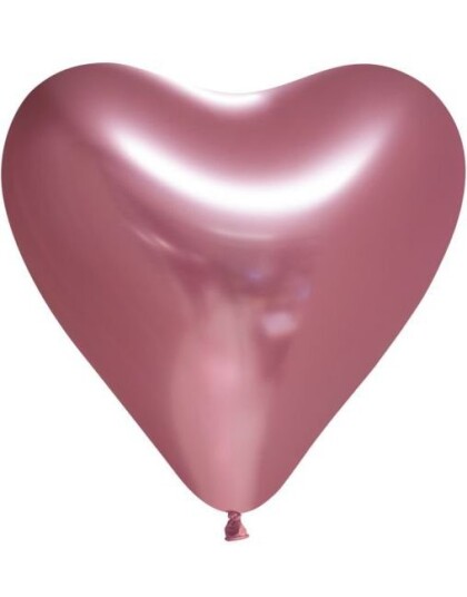 Globos Nordic 6 stk 30 cm Rosa Glossy Mirror Hjerteballonger 2121913