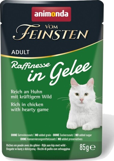 Animonda Vom Feinsten Våtfôr Adult Raffinesse I Gelé Rik På Med Vilt Kylling 24 X 85 G Animonda Vom Feinsten Våtfôr Adult Raffinesse I Gelé Rik På Med Vilt Kylling 24 X 85 G