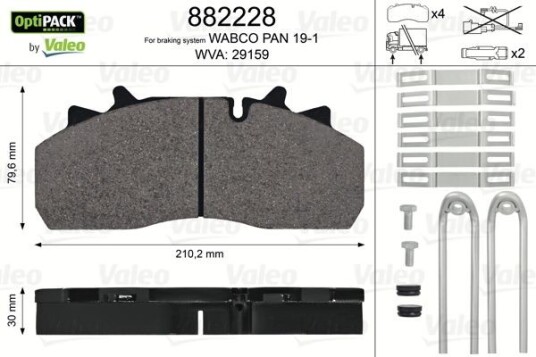 Bremseklosser VALEO 882228