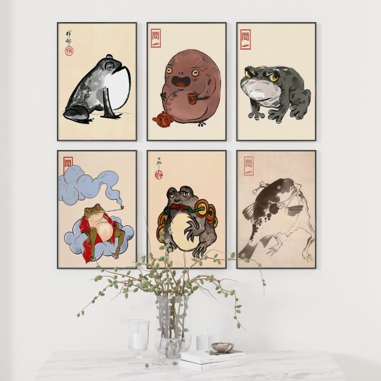 Namly Design Plakat Froske Kunstsamling / Sett av 6 POSTERWPK666