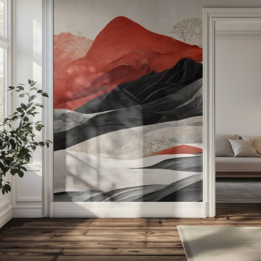 Tapet Røde og Sorte Fjell Tapet Røde og Sorte Fjell