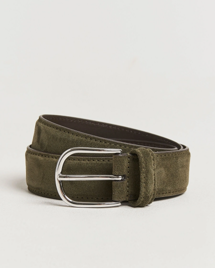 Anderson's Suede 3,5 cm Belt Green Anderson's Suede 3,5 cm Belt Green