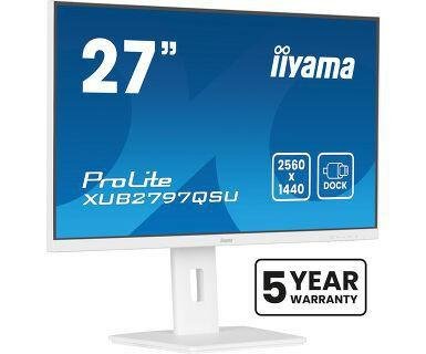 Iiyama ProLite 27" QHD IPS Skjerm 100Hz med Høyttalere Hvit