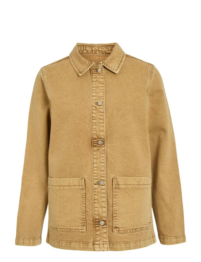 Vila Vijaf L/S Pocket Denim Jacket Beige 34 Vila Vijaf L/S Pocket Denim Jacket Beige 34